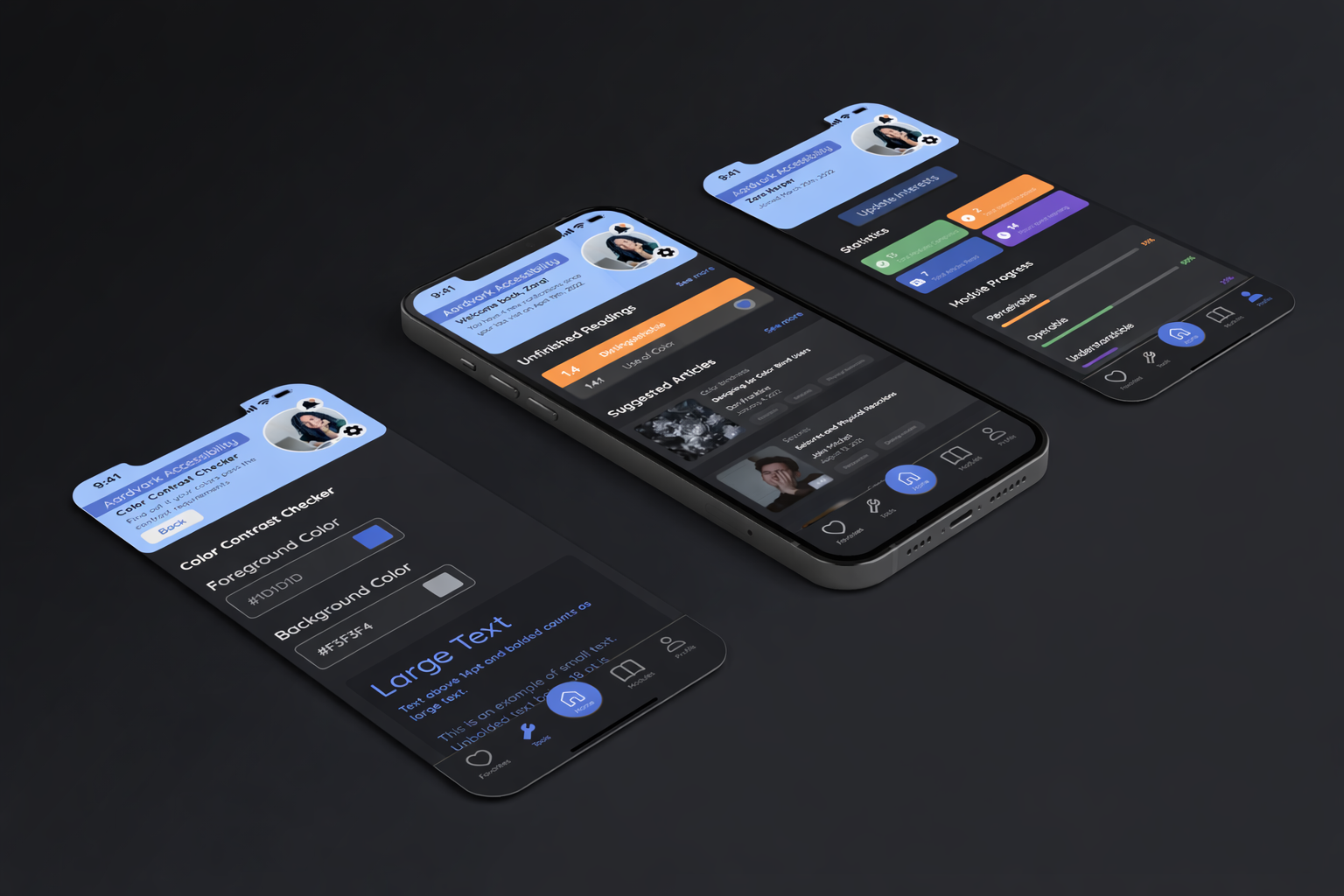 Aardvark Accessibility App UI Preview